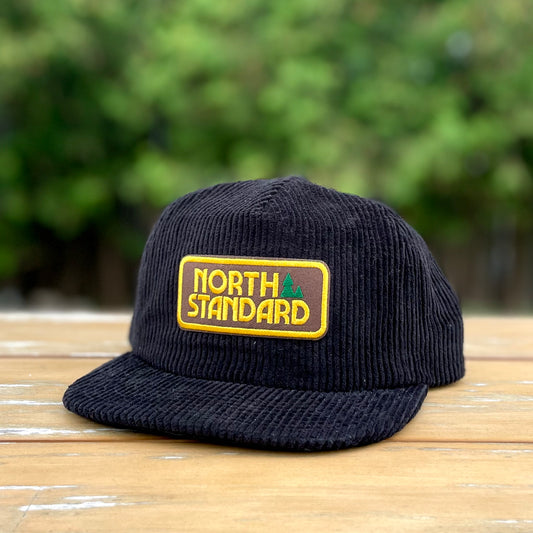 Unstructured Cord Snapback - Black with Woodlands
