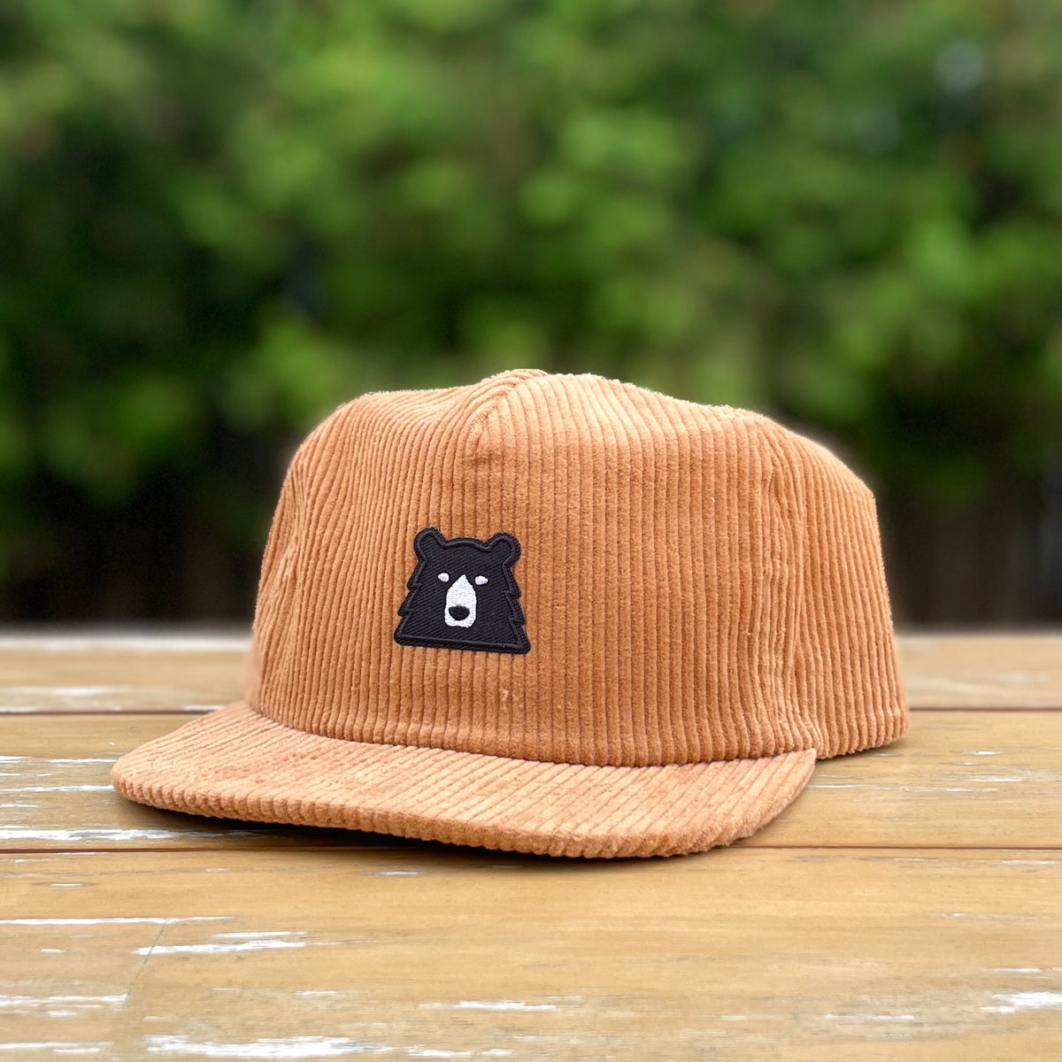 Unstructured Cord Snapback - Camel with Lil Black Bear