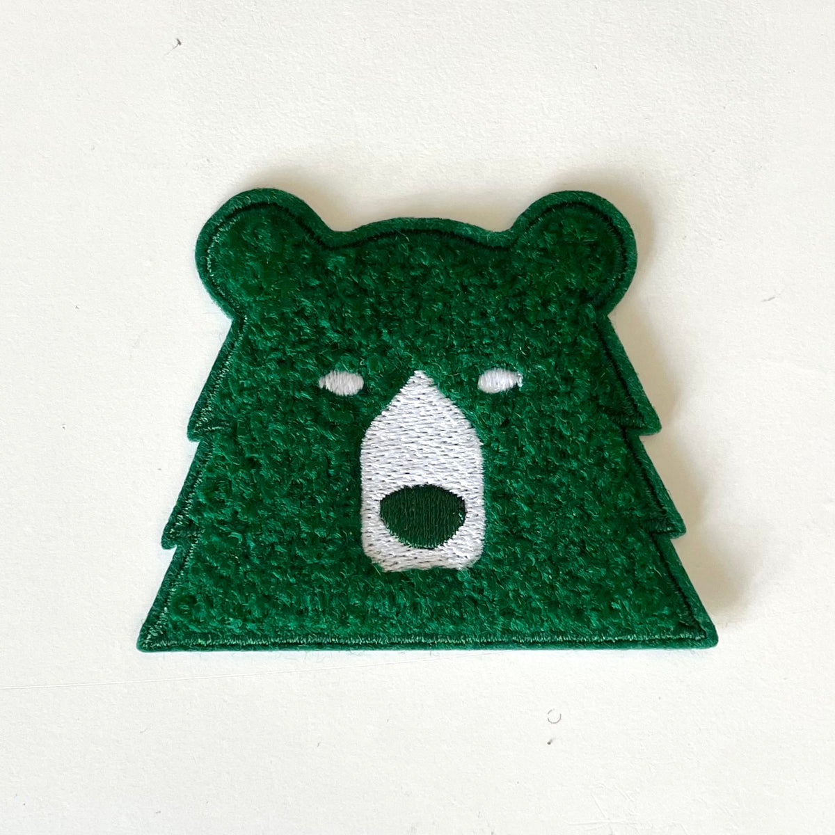 Patch - Chenille Bear - Spruce