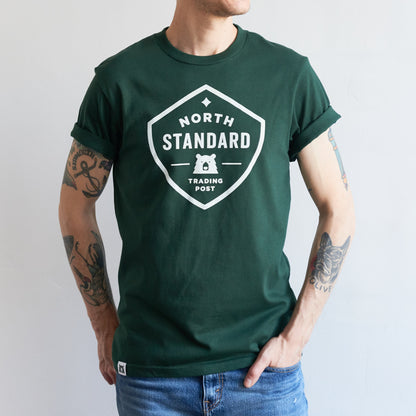 Shield Tee - Forest with White