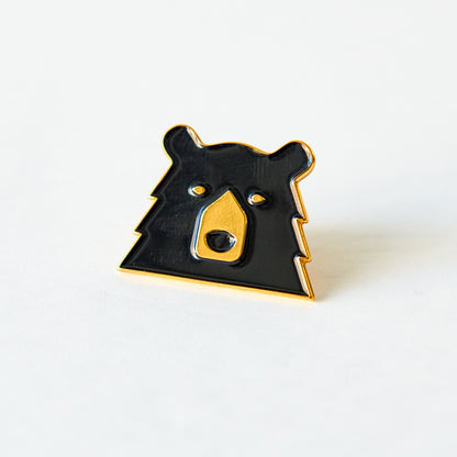 Enamel Pin - Black/Gold Bear