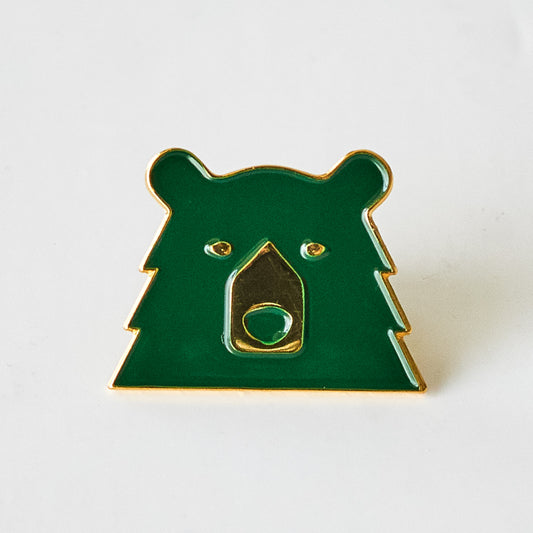 Enamel Pin - Spruce/Gold Bear