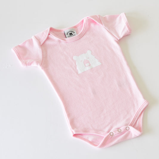 Baby Mascot Onesie - Light Pink with White