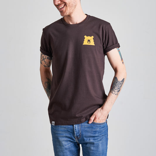 Mascot Tee - Brown with Golden Yellow