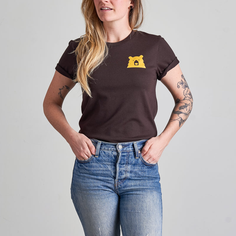 Mascot Tee - Brown with Golden Yellow