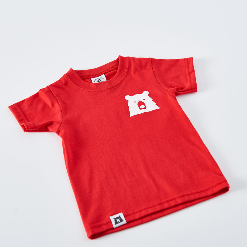 Kids Mascot Tee - Red with White