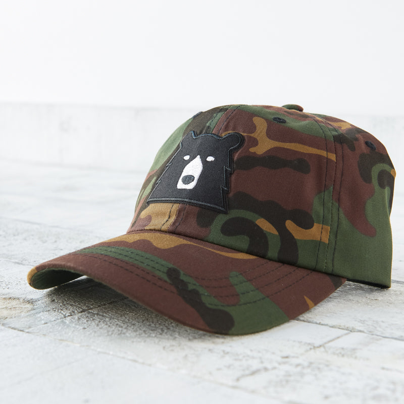 Camp Hat - Camo with Black Bear