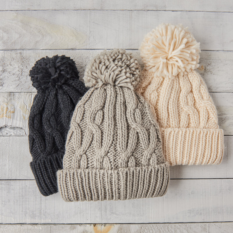 Chunky Cable Knit Toque - Cream