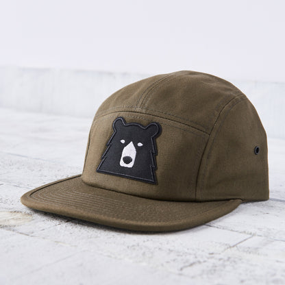 5 Panel - Olive with Black Bear