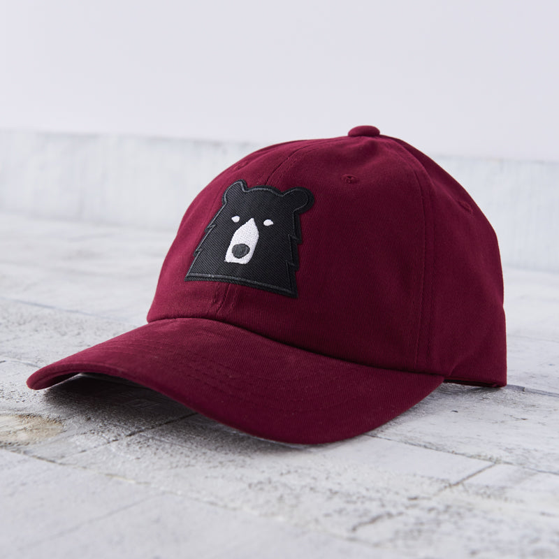 Camp Hat - Maroon with Black Bear
