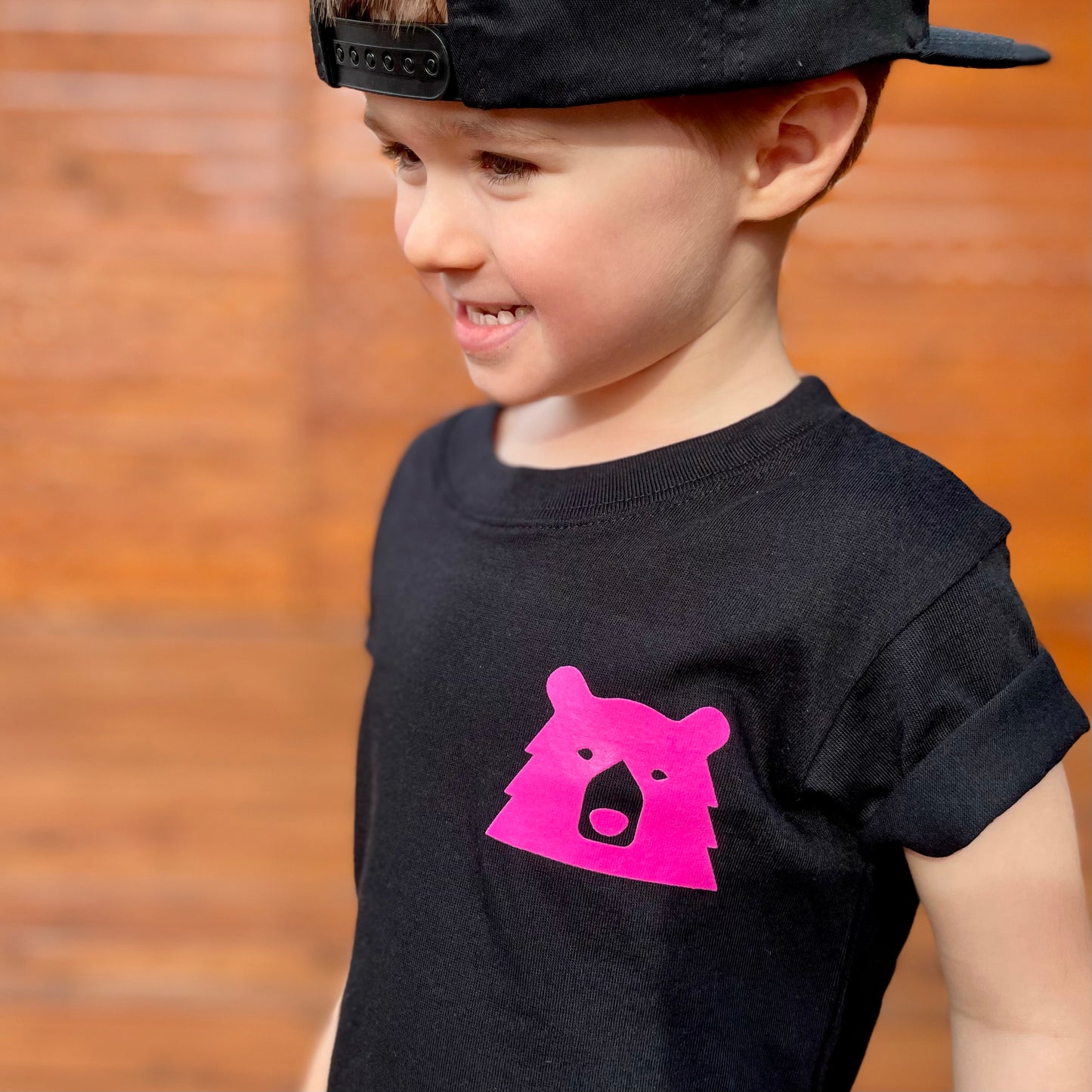 Kids Mascot Tee - Black with Hot Pink