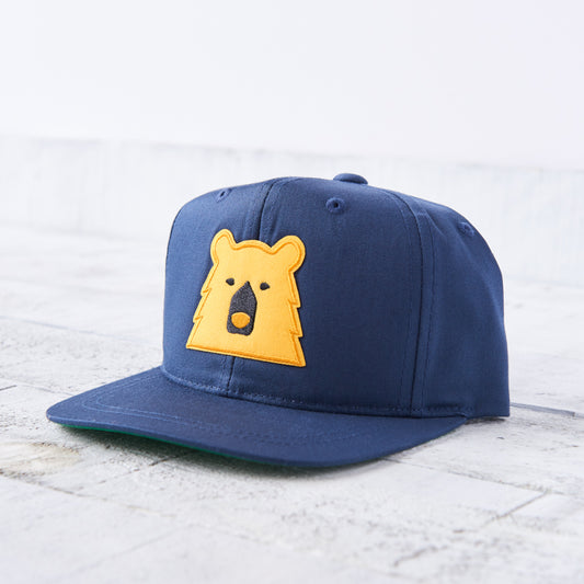 Youth Snapback - Navy with Golden Yellow Bear