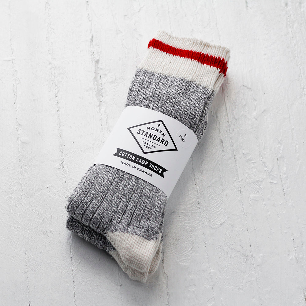 Camp Socks - Cotton - Red - 2 pack