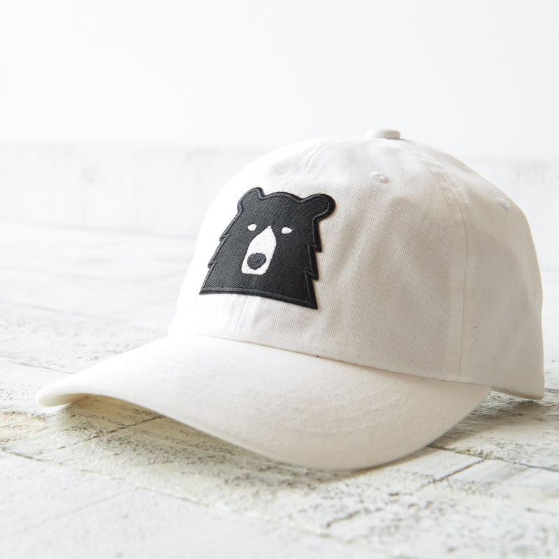Camp Hat - White with Black Bear