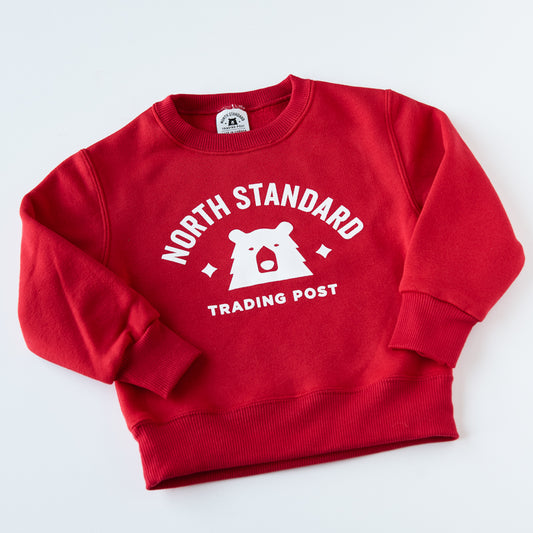Kids Primary Crew Sweat - Red with White