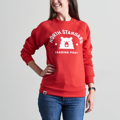 Varsity Crew Sweatshirt - Red with White