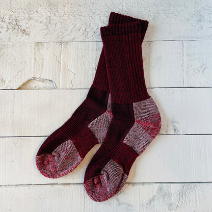 Merino Wool Hike Socks - Burgundy